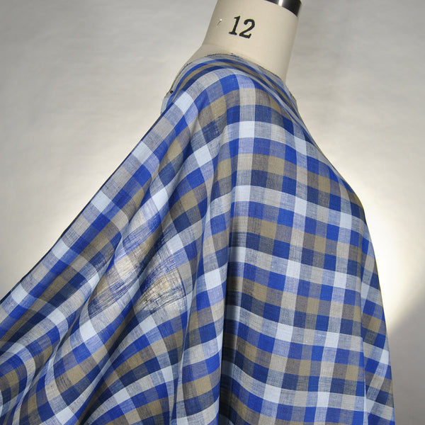 100% Linen 'Checkmate' - The Brook - Clearance Fabric Sale 30% Off